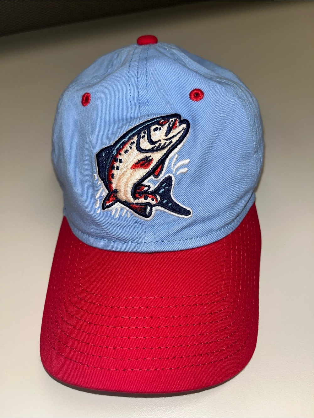 Spokane Indians Redband Trout New Era Light Blue and Red Baseball Cap